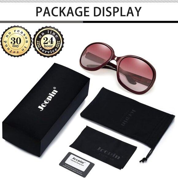 Oversized Womens Sunglasses Polarized UV400 Butterfly Large Shades for Driving - Picture 6 of 6